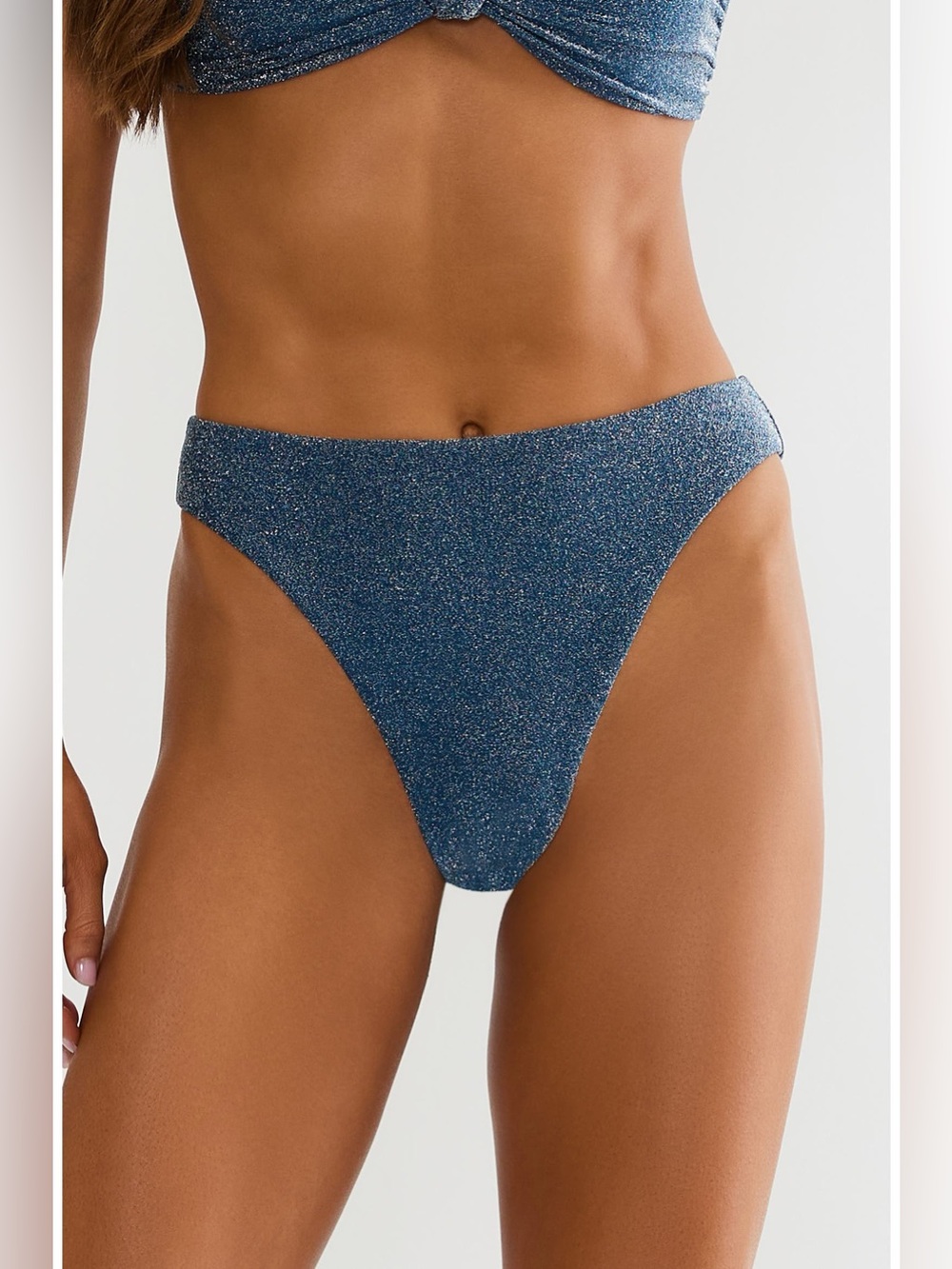 New! Beach Riot Amarie Metallic High-waist Bikini Bottom Small 34155